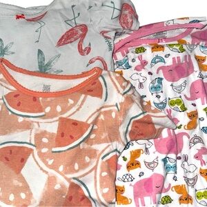 Carter’s Kids Pajama Sets with Watermelon, Flamingo, Elephant Prints sizes 6 & 8